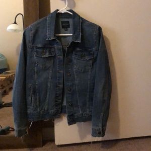 Distressed denim jacket